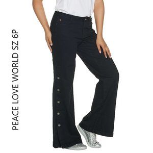 Peace Love World Petite Denim Button Side Full Len